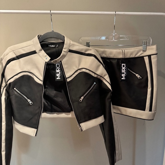 Murci Other - Murci Two-Tone Moto Jacket & Skirt Set – Size US 4 – NWT
